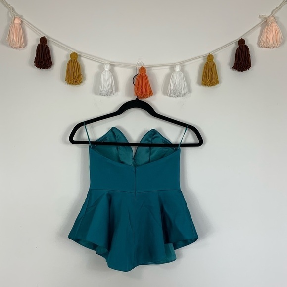 Keepsake the Label Stolen Hearts Teal Green Strapless Top Size XS - Picture 11 of 12